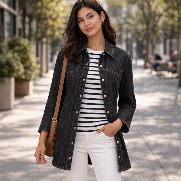 Tristan Dresses & Skirts - Tristan black denim dress/jacket - size S